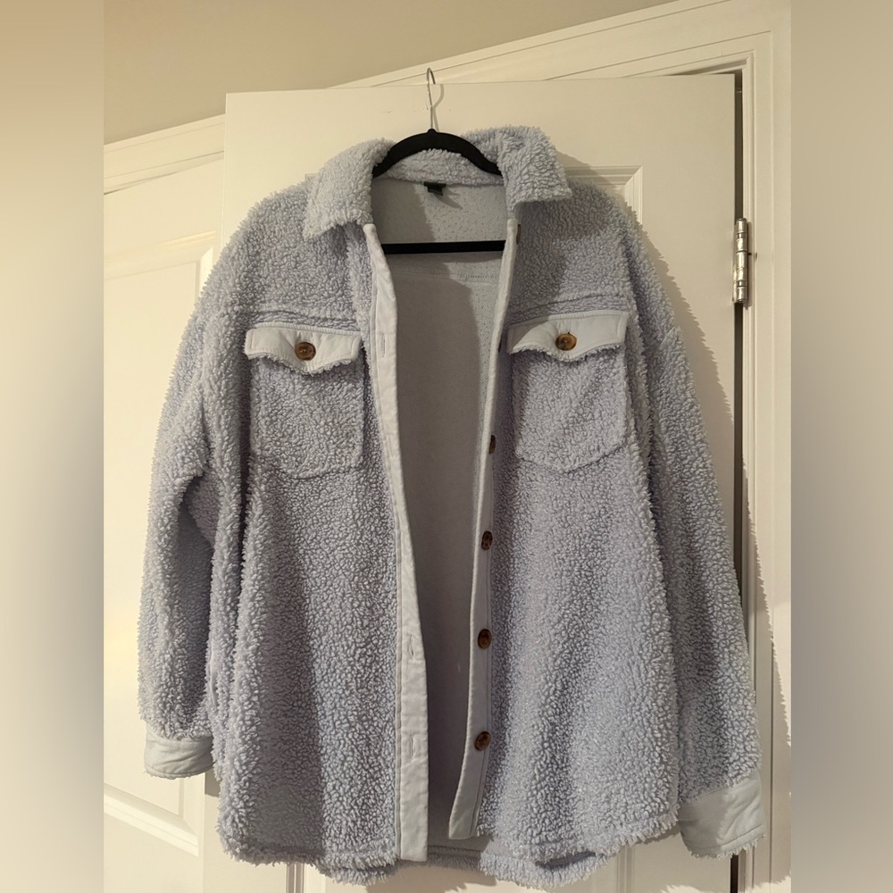 Wild Fable Light Blue Teddy Jacket